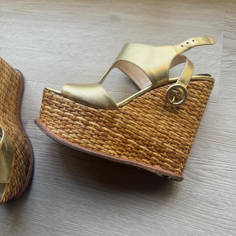 Prada Gold Platform Heels - Picture 4 of 5